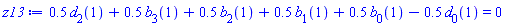 .5*d[2](1)+.5*b[3](1)+.5*b[2](1)+.5*b[1](1)+.5*b[0](1)-.5*d[0](1) = 0