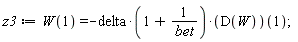 z3 := W(1) = -delta*(1+1/bet)*(D(W))(1)