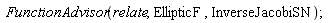 FunctionAdvisor(relate, EllipticF, InverseJacobiSN)