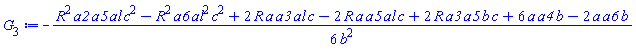 -(1/6)*(R^2*a2*a5*al*c^2-R^2*a6*al^2*c^2+2*R*a*a3*al*c-2*R*a*a5*al*c+2*R*a3*a5*b*c+6*a*a4*b-2*a*a6*b)/b^2