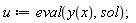 u := eval(y(x), sol)