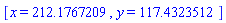 [x = 212.1767209, y = 117.4323512]