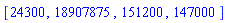 [24300, 18907875, 151200, 147000]