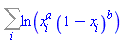 Sum(ln(x[i]^a*(1-x[i])^b), i)