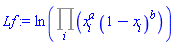 ln(Product(x[i]^a*(1-x[i])^b, i))