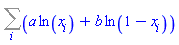 Sum(a*ln(x[i])+b*ln(1-x[i]), i)