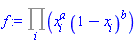 Product(x[i]^a*(1-x[i])^b, i)