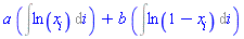 a*(Int(ln(x[i]), i))+b*(Int(ln(1-x[i]), i))