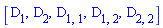 [D[1], D[2], D[1, 1], D[1, 2], D[2, 2]]