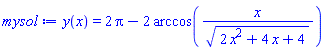 y(x) = 2*Pi-2*arccos(x/(2*x^2+4*x+4)^(1/2))