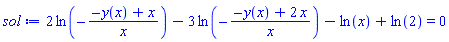 2*ln(-(-y(x)+x)/x)-3*ln(-(-y(x)+2*x)/x)-ln(x)+ln(2) = 0