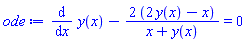 diff(y(x), x)-2*(2*y(x)-x)/(x+y(x)) = 0