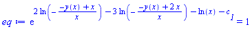 exp(2*ln(-(-y(x)+x)/x)-3*ln(-(-y(x)+2*x)/x)-ln(x)-c__1) = 1