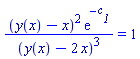 (y(x)-x)^2*exp(-c__1)/(y(x)-2*x)^3 = 1