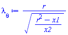 r/((r^2-x1)/x2)^(1/2)
