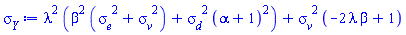 lambda^2*(beta^2*(sigma__e^2+sigma__v^2)+sigma__d^2*(alpha+1)^2)+sigma__v^2*(-2*beta*lambda+1)