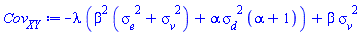 -lambda*(beta^2*(sigma__e^2+sigma__v^2)+alpha*sigma__d^2*(alpha+1))+beta*sigma__v^2