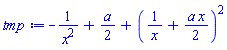 -1/x^2+(1/2)*a+(1/x+(1/2)*a*x)^2