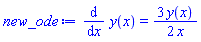 diff(y(x), x) = (3/2)*y(x)/x