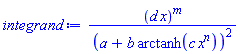 (d*x)^m/(a+b*arctanh(c*x^n))^2