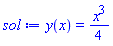 y(x) = (1/4)*x^3