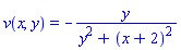 v(x, y) = -y/(y^2+(x+2)^2)