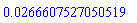 0.266607527050519e-1