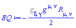 -(1/2)*%g_[delta, gamma]*Physics:-g_[`~mu`, `~nu`]*Physics:-Ricci[mu, nu]