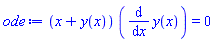 ode := (x+y(x))*(diff(y(x), x)) = 0