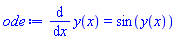 diff(y(x), x) = sin(y(x))