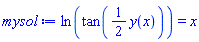 ln(tan((1/2)*y(x))) = x