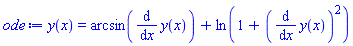 y(x) = arcsin(diff(y(x), x))+ln(1+(diff(y(x), x))^2)