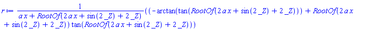 (-arctan(tan(RootOf(2*a*x+sin(2*_Z)+2*_Z)))+RootOf(2*a*x+sin(2*_Z)+2*_Z))*tan(RootOf(2*a*x+sin(2*_Z)+2*_Z))/(a*x+RootOf(2*a*x+sin(2*_Z)+2*_Z))