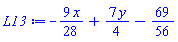 -(9/28)*x+(7/4)*y-69/56
