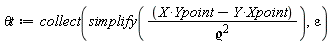 `&theta;t` := collect(simplify((X*Ypoint-Xpoint*Y)/`&varrho;`^2), epsilon)