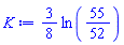 (3/8)*ln(55/52)