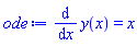 diff(y(x), x) = x