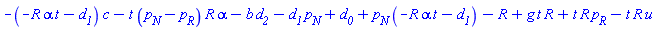 -(-R*alpha*t-d__1)*c-t*(p__N-p__R)*R*alpha-b*d__2-d__1*p__N+d__0+p__N*(-R*alpha*t-d__1)-R+g*t*R+t*R*p__R-t*R*u