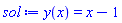 y(x) = x-1