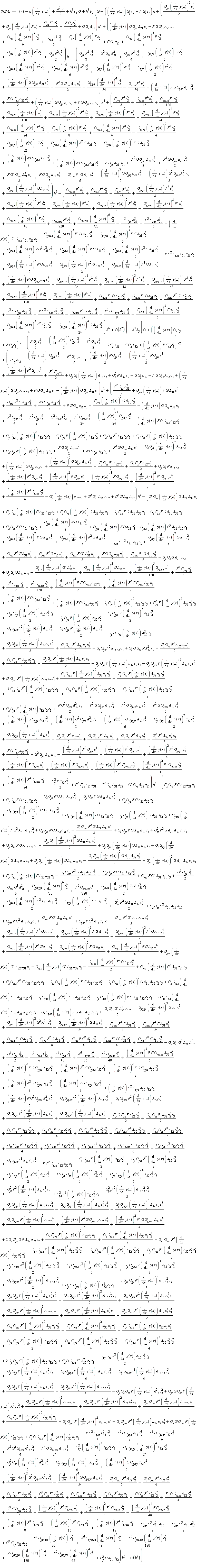 SUMY := y(x)+h*(diff(y(x), x))+(1/2)*h^2*F+h^3*b[1]*G+h^3*b[2]*(G+((diff(y(x), x))*G[y]*c[2]+F*G[z]*c[2])*h+((1/2)*(diff(y(x), x))^2*G[yy]*c[2]^2+(diff(y(x), x))*F*G[yz]*c[2]^2+(1/2)*F^2*G[zz]*c[2]^2+(1/2)*F*G[y]*c[2]^2+G*G[z]*A[21])*h^2+((diff(y(x), x))*G*G[yz]*A[21]*c[2]+F*G*G[zz]*A[21]*c[2]+(1/6)*(diff(y(x), x))^3*G[yyy]*c[2]^3+(1/6)*F^3*G[zzz]*c[2]^3+(1/2)*(diff(y(x), x))*F*G[yy]*c[2]^3+G*G[y]*a[21]+(1/2)*(diff(y(x), x))^2*F*G[yyz]*c[2]^3+(1/2)*(diff(y(x), x))*F^2*G[yzz]*c[2]^3+(1/2)*F^2*G[yz]*c[2]^3)*h^3+((1/8)*F^2*G[yy]*c[2]^4+(1/2)*G^2*G[zz]*A[21]^2+(1/4)*F^3*G[yzz]*c[2]^4+(1/6)*(diff(y(x), x))^3*F*G[yyyz]*c[2]^4+(1/4)*(diff(y(x), x))^2*F^2*G[yyzz]*c[2]^4+(1/6)*(diff(y(x), x))*F^3*G[yzzz]*c[2]^4+(1/4)*(diff(y(x), x))^2*F*G[yyy]*c[2]^4+(1/2)*(diff(y(x), x))*F^2*G[yyz]*c[2]^4+(1/2)*G[yyz]*(diff(y(x), x))^2*G*A[21]*c[2]^2+(1/2)*G[zzz]*F^2*G*A[21]*c[2]^2+(1/24)*(diff(y(x), x))^4*G[yyyy]*c[2]^4+(1/24)*F^4*G[zzzz]*c[2]^4+G[yzz]*(diff(y(x), x))*F*G*A[21]*c[2]^2+(1/2)*F*G*G[yz]*A[21]*c[2]^2+(diff(y(x), x))*G*G[yy]*a[21]*c[2]+F*G*G[yz]*a[21]*c[2])*h^4+((1/120)*(diff(y(x), x))^5*G[yyyyy]*c[2]^5+(1/8)*F^3*G[yyz]*c[2]^5+(1/120)*F^5*G[zzzzz]*c[2]^5+(1/12)*F^4*G[yzzz]*c[2]^5+(1/12)*(diff(y(x), x))^2*F^3*G[yyzzz]*c[2]^5+(1/12)*(diff(y(x), x))^3*F^2*G[yyyzz]*c[2]^5+(1/24)*(diff(y(x), x))^4*F*G[yyyyz]*c[2]^5+(1/24)*(diff(y(x), x))*F^4*G[yzzzz]*c[2]^5+(1/8)*(diff(y(x), x))*F^2*G[yyy]*c[2]^5+(1/4)*(diff(y(x), x))*F^3*G[yyzz]*c[2]^5+(1/4)*(diff(y(x), x))^2*F^2*G[yyyz]*c[2]^5+(1/12)*(diff(y(x), x))^3*F*G[yyyy]*c[2]^5+G^2*G[yz]*A[21]*a[21]+(1/2)*G[yzz]*F^2*G*a[21]*c[2]^2+(1/2)*G[zzz]*F*G^2*A[21]^2*c[2]+(1/2)*F*G*G[yy]*a[21]*c[2]^2+(1/6)*G[zzzz]*F^3*G*A[21]*c[2]^3+(1/2)*G[yyy]*(diff(y(x), x))^2*G*a[21]*c[2]^2+(1/2)*G[yzz]*(diff(y(x), x))*G^2*A[21]^2*c[2]+(1/6)*G[yyyz]*(diff(y(x), x))^3*G*A[21]*c[2]^3+(1/2)*G[yzz]*F^2*G*A[21]*c[2]^3+(1/2)*G[yzzz]*(diff(y(x), x))*F^2*G*A[21]*c[2]^3+(1/2)*G[yyzz]*(diff(y(x), x))^2*F*G*A[21]*c[2]^3+(1/2)*G[yyz]*(diff(y(x), x))*F*G*A[21]*c[2]^3+G[yyz]*(diff(y(x), x))*F*G*a[21]*c[2]^2)*h^5+((1/6)*G[zzz]*G^3*A[21]^3+(1/16)*F^4*G[yyzz]*c[2]^6+(1/720)*F^6*G[zzzzzz]*c[2]^6+(1/48)*F^5*G[yzzzz]*c[2]^6+(1/2)*G^2*G[yy]*a[21]^2+(1/720)*G[yyyyyy]*(diff(y(x), x))^6*c[2]^6+(1/48)*F^3*G[yyy]*c[2]^6+(1/8)*(diff(y(x), x))*F^3*G[yyyz]*c[2]^6+(1/16)*(diff(y(x), x))^2*F^2*G[yyyy]*c[2]^6+(1/12)*(diff(y(x), x))*F^4*G[yyzzz]*c[2]^6+(1/8)*(diff(y(x), x))^2*F^3*G[yyyzz]*c[2]^6+(1/12)*(diff(y(x), x))^3*F^2*G[yyyyz]*c[2]^6+(1/48)*(diff(y(x), x))^4*F*G[yyyyy]*c[2]^6+(1/36)*F^3*G[yyyzzz]*(diff(y(x), x))^3*c[2]^6+(1/48)*F^4*G[yyzzzz]*(diff(y(x), x))^2*c[2]^6+(1/48)*F^2*G[yyyyzz]*(diff(y(x), x))^4*c[2]^6+(1/120)*F*G[yyyyyz]*(diff(y(x), x))^5*c[2]^6+(1/120)*F^5*G[yzzzzz]*(diff(y(x), x))*c[2]^6+(1/4)*G[yzzz]*F^3*G*A[21]*c[2]^4+(1/6)*G[yzzz]*F^3*G*a[21]*c[2]^3+(1/4)*G[zzzz]*F^2*G^2*A[21]^2*c[2]^2+(1/2)*G[yyz]*F^2*G*a[21]*c[2]^3+(1/4)*G[yzz]*F*G^2*A[21]^2*c[2]^2+(1/24)*G[zzzzz]*F^4*G*A[21]*c[2]^4+(1/8)*G[yyz]*F^2*G*A[21]*c[2]^4+(1/6)*G[yyyy]*(diff(y(x), x))^3*G*a[21]*c[2]^3+(1/4)*G[yyzz]*(diff(y(x), x))^2*G^2*A[21]^2*c[2]^2+(1/24)*G[yyyyz]*(diff(y(x), x))^4*G*A[21]*c[2]^4+G[yyz]*(diff(y(x), x))*G^2*A[21]*a[21]*c[2]+(1/4)*G[yyzzz]*(diff(y(x), x))^2*F^2*G*A[21]*c[2]^4+(1/6)*G[yyyzz]*(diff(y(x), x))^3*F*G*A[21]*c[2]^4+(1/2)*G[yzzz]*(diff(y(x), x))*F*G^2*A[21]^2*c[2]^2+(1/4)*G[yyyz]*(diff(y(x), x))^2*F*G*A[21]*c[2]^4+(1/2)*G[yyzz]*(diff(y(x), x))*F^2*G*A[21]*c[2]^4+G[yzz]*F*G^2*A[21]*a[21]*c[2]+(1/2)*G[yyyz]*(diff(y(x), x))^2*F*G*a[21]*c[2]^3+(1/2)*G[yyzz]*(diff(y(x), x))*F^2*G*a[21]*c[2]^3+(1/6)*G[yzzzz]*(diff(y(x), x))*F^3*G*A[21]*c[2]^4+(1/2)*G[yyy]*(diff(y(x), x))*F*G*a[21]*c[2]^3)*h^6+O(h^7))+h^3*b[3]*(G+((diff(y(x), x))*G[y]*c[3]+F*G[z]*c[3])*h+((1/2)*F*G[y]*c[3]^2+(1/2)*(diff(y(x), x))^2*G[yy]*c[3]^2+(1/2)*F^2*G[zz]*c[3]^2+G*G[z]*A[31]+G*G[z]*A[32]+(diff(y(x), x))*F*G[yz]*c[3]^2)*h^2+(G*G[y]*a[31]+(1/6)*(diff(y(x), x))^3*G[yyy]*c[3]^3+(1/6)*F^3*G[zzz]*c[3]^3+(1/2)*(diff(y(x), x))*F*G[yy]*c[3]^3+(1/2)*(diff(y(x), x))^2*F*G[yyz]*c[3]^3+(1/2)*(diff(y(x), x))*F^2*G[yzz]*c[3]^3+(1/2)*F^2*G[yz]*c[3]^3+G[y]*G[z]*(diff(y(x), x))*A[32]*c[2]+G[z]^2*F*A[32]*c[2]+G*G[y]*a[32]+F*G*G[zz]*A[32]*c[3]+(diff(y(x), x))*G*G[yz]*A[32]*c[3]+F*G*G[zz]*A[31]*c[3]+(diff(y(x), x))*G*G[yz]*A[31]*c[3])*h^3+((1/24)*(diff(y(x), x))^4*G[yyyy]*c[3]^4+(1/8)*F^2*G[yy]*c[3]^4+(1/4)*F^3*G[yzz]*c[3]^4+(1/24)*F^4*G[zzzz]*c[3]^4+(1/2)*G^2*G[zz]*A[31]^2+(1/2)*G^2*G[zz]*A[32]^2+G[yzz]*(diff(y(x), x))*F*G*A[31]*c[3]^2+G[yzz]*(diff(y(x), x))*F*G*A[32]*c[3]^2+G[y]*G[yz]*(diff(y(x), x))^2*A[32]*c[2]*c[3]+G[z]*G[yz]*F*(diff(y(x), x))*A[32]*c[2]^2+G[z]*G[zz]*F^2*A[32]*c[2]*c[3]+(1/2)*(diff(y(x), x))*F^2*G[yyz]*c[3]^4+(1/4)*(diff(y(x), x))^2*F*G[yyy]*c[3]^4+(1/2)*G[zzz]*F^2*G*A[31]*c[3]^2+(1/2)*F*G*G[yz]*A[31]*c[3]^2+F*G*G[yz]*a[31]*c[3]+(1/2)*G[yyz]*(diff(y(x), x))^2*G*A[31]*c[3]^2+(diff(y(x), x))*G*G[yy]*a[31]*c[3]+(1/2)*F*G*G[yz]*A[32]*c[3]^2+F*G*G[yz]*a[32]*c[3]+(1/2)*G[zzz]*F^2*G*A[32]*c[3]^2+(1/2)*G[z]*G[yy]*(diff(y(x), x))^2*A[32]*c[2]^2+(diff(y(x), x))*G*G[yy]*a[32]*c[3]+(1/2)*G[yyz]*(diff(y(x), x))^2*G*A[32]*c[3]^2+(1/2)*G[z]*G[zz]*F^2*A[32]*c[2]^2+(1/2)*G[y]*G[z]*F*A[32]*c[2]^2+G[y]*G[z]*F*a[32]*c[2]+(1/6)*(diff(y(x), x))^3*F*G[yyyz]*c[3]^4+(1/4)*(diff(y(x), x))^2*F^2*G[yyzz]*c[3]^4+(1/6)*(diff(y(x), x))*F^3*G[yzzz]*c[3]^4+G[y]^2*(diff(y(x), x))*a[32]*c[2]+G^2*G[zz]*A[31]*A[32]+G[z]^2*G*A[21]*A[32]+G[y]*G[zz]*F*(diff(y(x), x))*A[32]*c[2]*c[3]+G[z]*G[yz]*F*(diff(y(x), x))*A[32]*c[2]*c[3])*h^4+((1/2)*G[z]*G[yzz]*F^2*(diff(y(x), x))*A[32]*c[2]^3+(1/8)*(diff(y(x), x))*F^2*G[yyy]*c[3]^5+(1/4)*(diff(y(x), x))*F^3*G[yyzz]*c[3]^5+(1/4)*(diff(y(x), x))^2*F^2*G[yyyz]*c[3]^5+(1/12)*(diff(y(x), x))^3*F*G[yyyy]*c[3]^5+(1/24)*(diff(y(x), x))^4*F*G[yyyyz]*c[3]^5+(1/12)*(diff(y(x), x))^3*F^2*G[yyyzz]*c[3]^5+(1/12)*(diff(y(x), x))^2*F^3*G[yyzzz]*c[3]^5+(1/24)*(diff(y(x), x))*F^4*G[yzzzz]*c[3]^5+(1/2)*G[y]^2*F*a[32]*c[2]^2+(1/2)*G[z]*G[yy]*F*(diff(y(x), x))*A[32]*c[2]^3+G[y]*G*G[zz]*(diff(y(x), x))*A[32]^2*c[2]+(1/2)*G[y]*G[yyz]*(diff(y(x), x))^3*A[32]*c[2]*c[3]^2+(1/2)*G[z]*G[zzz]*F^3*A[32]*c[2]*c[3]^2+G[z]*G[yz]*F^2*a[32]*c[2]*c[3]+G[z]*G*G[zz]*F*A[32]^2*c[2]+(1/2)*G[z]*G[yz]*F^2*A[32]*c[2]*c[3]^2+(1/2)*G[y]*G[zz]*F^2*A[32]*c[2]^2*c[3]+(1/6)*G[z]*G[zzz]*F^3*A[32]*c[2]^3+G^2*G[yz]*A[32]*a[31]+G^2*G[yz]*A[31]*a[31]+G^2*G[yz]*A[31]*a[32]+(1/2)*G[yz]*G[yy]*(diff(y(x), x))^3*A[32]*c[2]^2*c[3]+G[y]*G[yz]*F*(diff(y(x), x))*a[32]*c[2]^2+(1/2)*G[y]*G[yy]*(diff(y(x), x))^2*a[32]*c[2]^2+(1/6)*(diff(y(x), x))^3*G*G[yyyz]*A[32]*c[3]^3+G[y]*G[yzz]*F*(diff(y(x), x))^2*A[32]*c[2]*c[3]^2+G[z]*G[yz]*(diff(y(x), x))*G*A[21]*A[32]*c[2]+G[y]*G[zz]*(diff(y(x), x))*G*A[31]*A[32]*c[2]+G[z]*G[yz]*(diff(y(x), x))*G*A[21]*A[32]*c[3]+G[z]*G[zz]*F*G*A[21]*A[32]*c[2]+G[z]*G[zz]*F*G*A[31]*A[32]*c[2]+G[z]*G[zz]*F*G*A[21]*A[32]*c[3]+G[y]*G[z]*G*A[32]*a[21]+(1/2)*G[yzz]*(diff(y(x), x))*G^2*A[31]^2*c[3]+(1/6)*G[yyyz]*(diff(y(x), x))^3*G*A[31]*c[3]^3+(1/2)*F*G*G[yy]*a[31]*c[3]^2+(1/6)*G[zzzz]*F^3*G*A[31]*c[3]^3+G[y]*G[z]*G*A[21]*a[32]+(1/120)*F^5*G[zzzzz]*c[3]^5+G[y]*G[yz]*F*(diff(y(x), x))*a[32]*c[2]*c[3]+(1/2)*G[z]*G[yyz]*F*(diff(y(x), x))^2*A[32]*c[2]*c[3]^2+(1/6)*F^3*G*G[zzzz]*A[32]*c[3]^3+(1/2)*F^2*G*G[yzz]*A[32]*c[3]^3+(1/2)*F^2*G*G[yzz]*a[32]*c[3]^2+(1/2)*(diff(y(x), x))^2*G*G[yyy]*a[32]*c[3]^2+(1/2)*(diff(y(x), x))*G^2*G[yzz]*A[32]^2*c[3]+G[z]*G[yzz]*F^2*(diff(y(x), x))*A[32]*c[2]*c[3]^2+(1/12)*F^4*G[yzzz]*c[3]^5+(1/8)*F^3*G[yyz]*c[3]^5+(1/120)*(diff(y(x), x))^5*G[yyyyy]*c[3]^5+(1/2)*G[z]*G[yz]*F^2*A[32]*c[2]^3+(1/2)*G[zz]^2*F^3*A[32]*c[2]^2*c[3]+G[y]*G[yy]*(diff(y(x), x))^2*a[32]*c[2]*c[3]+G[yz]^2*F*(diff(y(x), x))^2*A[32]*c[2]^2*c[3]+(diff(y(x), x))*F*G*G[yyz]*a[32]*c[3]^2+(1/2)*(diff(y(x), x))*F^2*G*G[yzzz]*A[32]*c[3]^3+(1/2)*(diff(y(x), x))*F*G*G[yyz]*A[32]*c[3]^3+(1/2)*(diff(y(x), x))^2*F*G*G[yyzz]*A[32]*c[3]^3+(1/2)*G[yyz]*(diff(y(x), x))*F*G*A[31]*c[3]^3+(1/2)*G[yyzz]*(diff(y(x), x))^2*F*G*A[31]*c[3]^3+(1/2)*G[yzzz]*(diff(y(x), x))*F^2*G*A[31]*c[3]^3+G[yyz]*(diff(y(x), x))*F*G*a[31]*c[3]^2+G[yzz]*(diff(y(x), x))*G^2*A[31]*A[32]*c[3]+G[zzz]*F*G^2*A[31]*A[32]*c[3]+3*G[yz]*G[zz]*F^2*(diff(y(x), x))*A[32]*c[2]^2*c[3]*(1/2)+(1/2)*F*G^2*G[zzz]*A[32]^2*c[3]+(1/2)*G[yyy]*(diff(y(x), x))^2*G*a[31]*c[3]^2+(1/2)*G[yzz]*F^2*G*A[31]*c[3]^3+(1/2)*G[yzz]*F^2*G*a[31]*c[3]^2+(1/2)*G[zzz]*F*G^2*A[31]^2*c[3]+(1/2)*F*G*G[yy]*a[32]*c[3]^2+(1/2)*G[z]*G[yyz]*F*(diff(y(x), x))^2*A[32]*c[2]^3+(1/6)*G[z]*G[yyy]*(diff(y(x), x))^3*A[32]*c[2]^3+(1/2)*G[y]*G[zz]*F^2*a[32]*c[2]^2+(1/2)*G[y]*G[yz]*F*(diff(y(x), x))*A[32]*c[2]^2*c[3]+G[z]*G[yy]*F*(diff(y(x), x))*a[32]*c[2]*c[3]+(1/2)*G[y]*G[zzz]*F^2*(diff(y(x), x))*A[32]*c[2]*c[3]^2+(1/2)*G[yy]*G[zz]*F*(diff(y(x), x))^2*A[32]*c[2]^2*c[3]+(1/2)*G[y]*G[yz]*F*(diff(y(x), x))*A[32]*c[2]*c[3]^2+G^2*G[yz]*A[32]*a[32])*h^5+((1/6)*G[z]*G[yzzz]*F^3*(diff(y(x), x))*A[32]*c[2]^4+(1/16)*F^4*G[yyzz]*c[3]^6+(1/2)*G[z]*G[yyz]*F^2*(diff(y(x), x))*A[32]*c[2]*c[3]^3+(1/2)*G^2*G[yy]*a[31]^2+(1/2)*G[y]*G[yzz]*F^2*(diff(y(x), x))*a[32]*c[2]^3+(1/6)*G[zz]*G[yyy]*F*(diff(y(x), x))^3*A[32]*c[2]^3*c[3]+(1/2)*(diff(y(x), x))*F*G^2*G[yzzz]*A[32]^2*c[3]^2+(1/6)*(diff(y(x), x))*F^3*G*G[yzzzz]*A[32]*c[3]^4+(1/4)*G[y]*G[yz]*F^2*A[32]*c[2]^2*c[3]^2+(1/36)*F^3*G[yyyzzz]*(diff(y(x), x))^3*c[3]^6+(1/48)*F^4*G[yyzzzz]*(diff(y(x), x))^2*c[3]^6+(1/6)*G^3*G[zzz]*A[32]^3+(diff(y(x), x))*G^2*G[yyz]*A[32]*a[32]*c[3]+(1/2)*(diff(y(x), x))*F*G*G[yyy]*a[32]*c[3]^3+(1/2)*G[y]*G[yz]*F^2*a[32]*c[2]^2*c[3]+(1/4)*G[yz]*G[yy]*F*(diff(y(x), x))^2*A[32]*c[2]^2*c[3]^2+(1/12)*(diff(y(x), x))^3*F^2*G[yyyyz]*c[3]^6+(1/8)*(diff(y(x), x))^2*F^3*G[yyyzz]*c[3]^6+(1/6)*G[zzz]*G^3*A[31]^3+(1/2)*G[zz]*G[yyz]*F^2*(diff(y(x), x))^2*A[32]*c[2]^3*c[3]+(1/4)*G[z]*G[yyzz]*F^2*(diff(y(x), x))^2*A[32]*c[2]^4+G[z]*G[zz]*G^2*A[21]*A[32]^2+3*G[yz]*G[yy]*F*(diff(y(x), x))^2*a[32]*c[2]^2*c[3]*(1/2)+(1/4)*(diff(y(x), x))^2*F*G*G[yyyz]*A[32]*c[3]^4+(1/4)*(diff(y(x), x))^2*F^2*G*G[yyzzz]*A[32]*c[3]^4+(1/2)*G[yz]*G[zz]*F^3*a[32]*c[2]^2*c[3]+G[y]*G*G[zzz]*F*(diff(y(x), x))*A[32]^2*c[2]*c[3]+(1/720)*F^6*G[zzzzzz]*c[3]^6+(1/720)*G[yyyyyy]*(diff(y(x), x))^6*c[3]^6+(1/2)*G[y]*G*G[zz]*F*A[32]^2*c[2]^2+(1/24)*G[z]*G[yyyy]*(diff(y(x), x))^4*A[32]*c[2]^4+(1/2)*(diff(y(x), x))*F^2*G*G[yyzz]*a[32]*c[3]^3+(1/4)*G[z]*G[yyy]*F*(diff(y(x), x))^2*A[32]*c[2]^4+(1/6)*G[z]*G[yyyz]*F*(diff(y(x), x))^3*A[32]*c[2]^4+(1/2)*G[y]*G[yzzz]*F^2*(diff(y(x), x))^2*A[32]*c[2]*c[3]^3+(1/6)*(diff(y(x), x))^3*G*G[yyyy]*a[32]*c[3]^3+(1/2)*G[yy]*G[yzz]*F*(diff(y(x), x))^3*A[32]*c[2]^2*c[3]^2+(1/48)*F^2*G[yyyyzz]*(diff(y(x), x))^4*c[3]^6+G[y]^2*G*a[21]*a[32]+(1/2)*G[y]*G[yyz]*F*(diff(y(x), x))^2*a[32]*c[2]^3+(1/2)*G[yz]^2*F^2*(diff(y(x), x))*A[32]*c[2]^3*c[3]+(1/4)*(diff(y(x), x))^2*G^2*G[yyzz]*A[32]^2*c[3]^2+(1/2)*G[y]*G[yy]*F*(diff(y(x), x))*a[32]*c[2]^2*c[3]+(1/2)*G[z]^2*G[zz]*F^2*A[32]^2*c[2]^2+(1/2)*G[yyzz]*(diff(y(x), x))*F^2*G*A[31]*c[3]^4+G[yyz]*(diff(y(x), x))*G^2*A[31]*a[31]*c[3]+(1/2)*G[y]*G[yzz]*F^2*(diff(y(x), x))*A[32]*c[2]*c[3]^3+(1/120)*F^5*G[yzzzzz]*(diff(y(x), x))*c[3]^6+(1/120)*F*G[yyyyyz]*(diff(y(x), x))^5*c[3]^6+(1/4)*G[yz]*G[zz]*F^3*A[32]*c[2]^2*c[3]^2+(1/2)*(diff(y(x), x))^2*F*G*G[yyyz]*a[32]*c[3]^3+G[yzz]*F*G^2*A[32]*a[31]*c[3]+(1/2)*G[zzzz]*F^2*G^2*A[31]*A[32]*c[3]^2+(1/6)*G[yzzzz]*(diff(y(x), x))*F^3*G*A[31]*c[3]^4+(1/2)*G[yyzz]*(diff(y(x), x))^2*G^2*A[31]*A[32]*c[3]^2+(1/2)*G[yyy]*(diff(y(x), x))*F*G*a[31]*c[3]^3+(1/2)*G[zz]^2*F^2*G*A[31]*A[32]*c[2]^2+G[z]*G[zz]*G^2*A[21]*A[31]*A[32]+G[yzz]*F*G^2*A[31]*a[32]*c[3]+(1/2)*G[yzz]*F*G^2*A[31]*A[32]*c[3]^2+(1/2)*G[z]*G[yzz]*F^3*A[32]*c[2]*c[3]^3+(1/2)*G[yz]*G[zzz]*F^3*(diff(y(x), x))*A[32]*c[2]^2*c[3]^2+G[z]*G[yzz]*(diff(y(x), x))*F*G*A[21]*A[32]*c[3]^2+G[z]*G[yzz]*(diff(y(x), x))*F*G*A[21]*A[32]*c[2]^2+G[z]*G[zzz]*F^2*G*A[31]*A[32]*c[2]*c[3]+G[zz]*G[yz]*(diff(y(x), x))*F*G*A[31]*A[32]*c[2]^2+G[y]*G[yzz]*(diff(y(x), x))^2*G*A[31]*A[32]*c[2]*c[3]+(1/2)*G[y]*G[yzz]*F^2*(diff(y(x), x))*A[32]*c[2]^2*c[3]^2+(1/4)*G[zzzz]*F^2*G^2*A[31]^2*c[3]^2+(1/2)*G[yyz]*F^2*G*a[31]*c[3]^3+(1/8)*G[yyz]*F^2*G*A[31]*c[3]^4+(1/4)*G[yzz]*F*G^2*A[31]^2*c[3]^2+(1/2)*G[y]^2*G[zz]*(diff(y(x), x))^2*A[32]^2*c[2]^2+(1/6)*G[y]*G[yyy]*(diff(y(x), x))^3*a[32]*c[2]^3+(1/6)*G[y]*G[yyyz]*(diff(y(x), x))^4*A[32]*c[2]*c[3]^3+G[yz]^2*F^2*(diff(y(x), x))*a[32]*c[2]^2*c[3]+(1/2)*G[yy]*G[zz]*F^2*(diff(y(x), x))*A[32]*c[2]^3*c[3]+(1/2)*G[y]*G[yy]*F*(diff(y(x), x))*a[32]*c[2]^3+(1/2)*G[yz]*G[yyz]*F*(diff(y(x), x))^3*A[32]*c[2]^2*c[3]^2+(1/4)*G[zz]*G[yyz]*F^2*(diff(y(x), x))^2*A[32]*c[2]^2*c[3]^2+(1/8)*G[z]*G[yy]*F^2*A[32]*c[2]^4+(1/2)*G[z]*G[yyy]*F*(diff(y(x), x))^2*a[32]*c[2]*c[3]^2+(1/2)*G[zzz]*G^3*A[31]*A[32]^2+G^2*G[yy]*a[31]*a[32]+(1/2)*G[y]*G[yyz]*F*(diff(y(x), x))^2*A[32]*c[2]*c[3]^3+(1/12)*(diff(y(x), x))*F^4*G[yyzzz]*c[3]^6+(1/2)*G[zzz]*G^3*A[31]^2*A[32]+(1/4)*G[yy]*G[zzz]*F^2*(diff(y(x), x))^2*A[32]*c[2]^2*c[3]^2+F*G^2*G[yzz]*A[32]*a[32]*c[3]+(1/6)*G[yz]*G[zzz]*F^3*(diff(y(x), x))*A[32]*c[2]^3*c[3]+(1/48)*(diff(y(x), x))^4*F*G[yyyyy]*c[3]^6+(1/8)*(diff(y(x), x))*F^3*G[yyyz]*c[3]^6+(1/16)*(diff(y(x), x))^2*F^2*G[yyyy]*c[3]^6+G[y]*G[z]*G[zz]*F*(diff(y(x), x))*A[32]^2*c[2]^2+G[yzz]*F*G^2*A[31]*a[31]*c[3]+(1/2)*G[yzzz]*(diff(y(x), x))*F*G^2*A[31]^2*c[3]^2+2*G[z]*G[yz]*G*F*A[32]*a[32]*c[2]+(1/2)*G[y]*G[yzz]*F^2*(diff(y(x), x))*a[32]*c[2]*c[3]^2+(1/2)*G[zz]*G[yzz]*F^3*(diff(y(x), x))*A[32]*c[2]^3*c[3]+(1/2)*G*G[yy]*G[zz]*(diff(y(x), x))^2*A[32]^2*c[2]^2+(1/2)*G[z]*G[yy]*F^2*a[32]*c[2]*c[3]^2+(1/2)*G[z]*G[yz]*F*G*A[21]*A[32]*c[2]^2+G[y]*G[yz]*(diff(y(x), x))*G*A[32]*a[21]*c[3]+(1/2)*G[z]*G[zzz]*F^2*G*A[21]*A[32]*c[2]^2+(1/4)*G[yzzz]*F^3*G*A[31]*c[3]^4+(1/24)*G[zzzzz]*F^4*G*A[31]*c[3]^4+(1/6)*G[yzzz]*F^3*G*a[31]*c[3]^3+G[yz]^2*(diff(y(x), x))^2*G*A[21]*A[32]*c[2]*c[3]+(1/24)*(diff(y(x), x))^4*G*G[yyyyz]*A[32]*c[3]^4+(1/24)*G[z]*G[zzzz]*F^4*A[32]*c[2]^4+G[yz]*G[yzz]*F^2*(diff(y(x), x))^2*A[32]*c[2]^2*c[3]^2+(1/24)*F^4*G*G[zzzzz]*A[32]*c[3]^4+(1/2)*G[yy]^2*(diff(y(x), x))^3*a[32]*c[2]^2*c[3]+(1/2)*G[y]*G[yy]*F*(diff(y(x), x))*a[32]*c[2]*c[3]^2+(1/2)*G[yz]^2*F^2*(diff(y(x), x))*A[32]*c[2]^2*c[3]^2+(1/2)*G[y]*G[yyzz]*F*(diff(y(x), x))^3*A[32]*c[2]*c[3]^3+2*G[y]*G[yz]*G*(diff(y(x), x))*A[32]*a[32]*c[2]+(1/4)*G[yy]*G[yyz]*(diff(y(x), x))^4*A[32]*c[2]^2*c[3]^2+(1/2)*G[z]*G[zz]*G^2*A[21]^2*A[32]+(1/6)*G[yyyy]*(diff(y(x), x))^3*G*a[31]*c[3]^3+(1/4)*G[yyzz]*(diff(y(x), x))^2*G^2*A[31]^2*c[3]^2+(1/24)*G[yyyyz]*(diff(y(x), x))^4*G*A[31]*c[3]^4+(1/6)*G[z]*G[zzzz]*F^4*A[32]*c[2]*c[3]^3+(1/4)*G[y]*G[yyz]*F*(diff(y(x), x))^2*A[32]*c[2]^2*c[3]^2+G[y]*G[zz]*F*G*A[32]*a[21]*c[3]+(1/2)*G[yy]*G[zz]*(diff(y(x), x))^2*G*A[31]*A[32]*c[2]^2+(1/2)*G[z]*G[zzz]*F^2*G*A[21]*A[32]*c[3]^2+G[z]*G[yz]*F*G*A[21]*a[32]*c[3]+G[zz]^2*F^2*G*A[21]*A[32]*c[2]*c[3]+(1/2)*G[yy]*G[zz]*F^2*(diff(y(x), x))*a[32]*c[2]^2*c[3]+(1/2)*G[z]*G[yzz]*F^3*a[32]*c[2]*c[3]^2+(1/4)*G[y]*G[zzz]*F^3*A[32]*c[2]^2*c[3]^2+(1/4)*G[zz]*G[zzz]*F^4*A[32]*c[2]^2*c[3]^2+(1/2)*G[y]*G[yyy]*(diff(y(x), x))^3*a[32]*c[2]*c[3]^2+(1/2)*(diff(y(x), x))*F^2*G*G[yyzz]*A[32]*c[3]^4+G[yz]*G*G[zz]*F*(diff(y(x), x))*A[32]^2*c[2]^2+(1/6)*G[z]*G[yyyz]*F*(diff(y(x), x))^3*A[32]*c[2]*c[3]^3+(1/2)*G[yz]*G[yyz]*F*(diff(y(x), x))^3*A[32]*c[2]^3*c[3]+G[y]*G[zzz]*(diff(y(x), x))*F*G*A[31]*A[32]*c[2]*c[3]+2*G[zz]*G[yz]*(diff(y(x), x))*F*G*A[21]*A[32]*c[2]*c[3]+G[z]*G[yzz]*(diff(y(x), x))*F*G*A[31]*A[32]*c[2]*c[3]+G[z]*G[yz]*F*G*A[32]*a[21]*c[2]+G[y]*G[zz]*F*G*A[21]*a[32]*c[2]+(1/2)*G[z]*G[yz]*F*G*A[21]*A[32]*c[3]^2+(1/2)*G[y]*G[zz]*F*G*A[31]*A[32]*c[2]^2+G[z]*G[yz]*F*G*A[31]*a[32]*c[2]+(1/2)*G[z]*G[yyz]*(diff(y(x), x))^2*G*A[21]*A[32]*c[2]^2+G[z]*G[yy]*(diff(y(x), x))*G*A[32]*a[21]*c[2]+G[y]*G[yz]*(diff(y(x), x))*G*A[21]*a[32]*c[2]+G[yzzz]*(diff(y(x), x))*F*G^2*A[31]*A[32]*c[3]^2+G[z]*G[yz]*F*G*A[32]*a[31]*c[2]+(1/2)*G[z]*G[yyz]*F^2*(diff(y(x), x))*A[32]*c[2]^4+(1/2)*G[zz]*G[yzz]*F^3*(diff(y(x), x))*A[32]*c[2]^2*c[3]^2+(1/2)*G[z]*G[yyzz]*F^2*(diff(y(x), x))^2*A[32]*c[2]*c[3]^3+G[y]*G*G[yzz]*(diff(y(x), x))^2*A[32]^2*c[2]*c[3]+(1/2)*G[yz]*G[yzz]*F^2*(diff(y(x), x))^2*A[32]*c[2]^3*c[3]+(1/2)*G[yz]*G[yy]*F*(diff(y(x), x))^2*A[32]*c[2]^3*c[3]+(1/2)*G[z]*G[yzzz]*F^3*(diff(y(x), x))*A[32]*c[2]*c[3]^3+(1/48)*F^3*G[yyy]*c[3]^6+(1/48)*F^5*G[yzzzz]*c[3]^6+(1/2)*G^2*G[yy]*a[32]^2+(1/4)*G[z]*G[yzz]*F^3*A[32]*c[2]^4+(1/6)*G[zz]*G[zzz]*F^4*A[32]*c[2]^3*c[3]+G[z]*G*G[zzz]*F^2*A[32]^2*c[2]*c[3]+(1/2)*F^2*G*G[yyz]*a[32]*c[3]^3+(1/6)*G[y]*G[zzzz]*F^3*(diff(y(x), x))*A[32]*c[2]*c[3]^3+(1/6)*(diff(y(x), x))^3*F*G*G[yyyzz]*A[32]*c[3]^4+(1/6)*G[yz]*G[yyy]*(diff(y(x), x))^4*A[32]*c[2]^3*c[3]+(1/2)*G[y]*G[yz]*F^2*a[32]*c[2]^3+(1/2)*G*G[zz]^2*F^2*A[32]^2*c[2]^2+(1/2)*G[yz]*G[zz]*F^3*A[32]*c[2]^3*c[3]+G[z]*G[yyz]*F^2*(diff(y(x), x))*a[32]*c[2]*c[3]^2+G[y]*G[yyz]*F*(diff(y(x), x))^2*a[32]*c[2]*c[3]^2+(1/4)*F^3*G*G[yzzz]*A[32]*c[3]^4+G[z]*G*G[yzz]*F*(diff(y(x), x))*A[32]^2*c[2]*c[3]+(1/6)*G[yyyzz]*(diff(y(x), x))^3*F*G*A[31]*c[3]^4+(1/4)*G[yyzzz]*(diff(y(x), x))^2*F^2*G*A[31]*c[3]^4+(1/2)*G[yyzz]*(diff(y(x), x))*F^2*G*a[31]*c[3]^3+(1/2)*G[yyyz]*(diff(y(x), x))^2*F*G*a[31]*c[3]^3+(1/4)*G[yyyz]*(diff(y(x), x))^2*F*G*A[31]*c[3]^4+G[yyz]*(diff(y(x), x))*G^2*A[32]*a[31]*c[3]+G[yyz]*(diff(y(x), x))*G^2*A[31]*a[32]*c[3]+G[y]*G[yz]*(diff(y(x), x))*G*A[32]*a[31]*c[2]+(1/2)*G[z]*G[yyz]*(diff(y(x), x))^2*G*A[21]*A[32]*c[3]^2+G[y]*G[yz]*(diff(y(x), x))*G*A[31]*a[32]*c[2]+G[z]*G[yy]*(diff(y(x), x))*G*A[21]*a[32]*c[3]+(1/6)*F^3*G*G[yzzz]*a[32]*c[3]^3+(1/4)*F^2*G^2*G[zzzz]*A[32]^2*c[3]^2+(1/4)*F*G^2*G[yzz]*A[32]^2*c[3]^2+(1/8)*F^2*G*G[yyz]*A[32]*c[3]^4+(1/6)*G[y]*G[zzz]*F^3*a[32]*c[2]^3)*h^6+O(h^7))