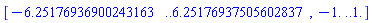 [-6.25176936900243163 .. 6.25176937505602837, -1. .. 1.]