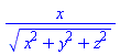x/(x^2+y^2+z^2)^(1/2)
