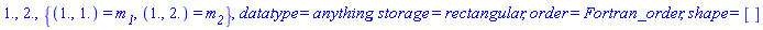 1., 2., {(1., 1.) = m__1, (1., 2.) = m__2}, datatype = anything, storage = rectangular, order = Fortran_order, shape = []