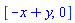 [-x+y, 0]