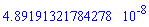 0.489191321784278e-7
