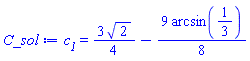 c__1 = (3/4)*2^(1/2)-(9/8)*arcsin(1/3)