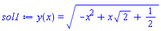 y(x) = (-x^2+x*2^(1/2)+1/2)^(1/2)