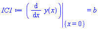eval(diff(y(x), x), {x = 0}) = b