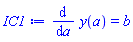 diff(y(a), a) = b