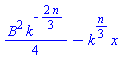 (1/4)*B^2*k^(-(2/3)*n)-k^((1/3)*n)*x
